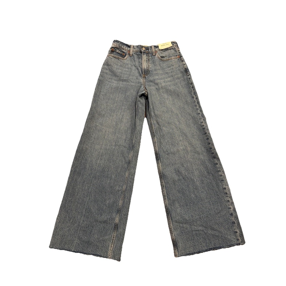 NWT Abercrombie & Fitch Wide Leg High Rise Jeans Size Womens 25 Measures 28x30